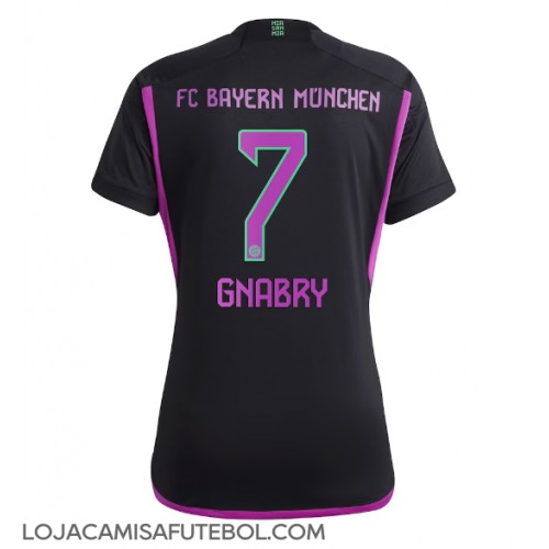 Camisa de Futebol Bayern Munich Serge Gnabry #7 Equipamento Secundário Mulheres 2023-24 Manga Curta